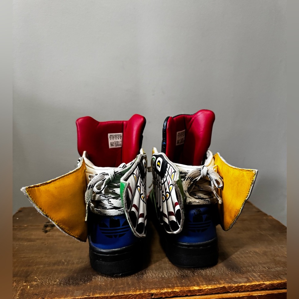 Adidas x Jeremy Scott Totem Pole Wings Sneakers Size 10 US Rare JS Tribal - Picture 7 of 13